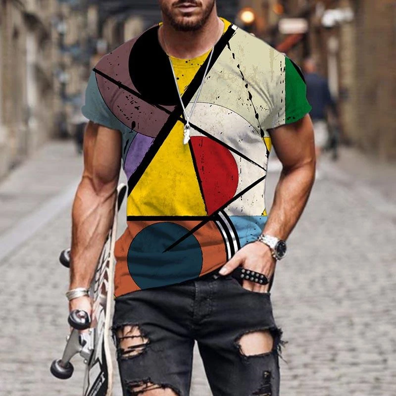 Street Art Graffiti T-shirt Mens Clothing 3D Print Short Sleeve O-neck T Shirts Harajuku Streetwear Sports Fitness Casual Tees - Image 5