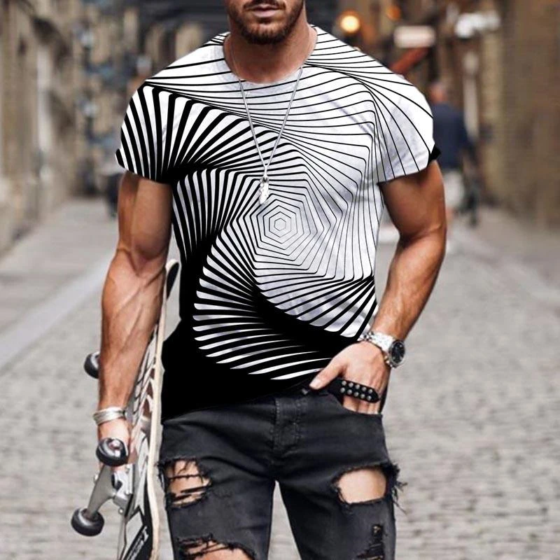 Street Art Graffiti T-shirt Mens Clothing 3D Print Short Sleeve O-neck T Shirts Harajuku Streetwear Sports Fitness Casual Tees - Image 2