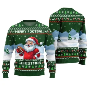 Santa Merry Football Men's Graphic Sweatshirts Funny Ugly Christmas Sweater Harajuku Fashion Jumper Crewneck Tracksuits Clothing